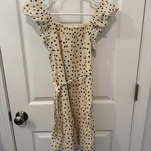 Kids Squareneck Flutter Sleeve Dress